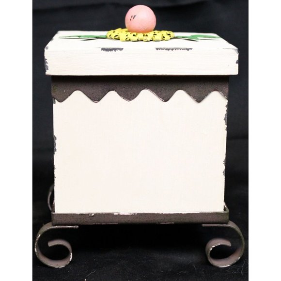 Southern Living Home Secret Garden Box Wooden Metal Distressed Farmhouse Flowers - Picture 4 of 11